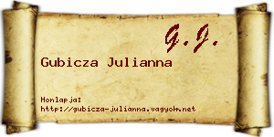 Gubicza Julianna névjegykártya